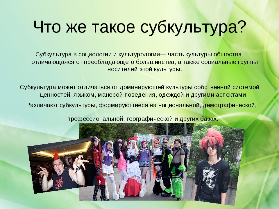 Что такое субкультура? 1 – Студенты России